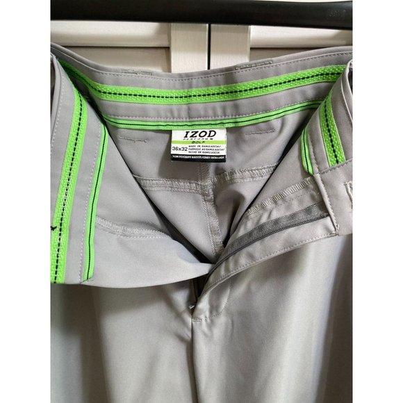 Light Gray Izod Perform X Men's Slim Fit Golf Pants Size 36x32 Lightweight - Picture 4 of 4